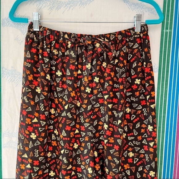 VINTAGE CLIO silk funky pattern pants boho trendy medium - Picture 6 of 7